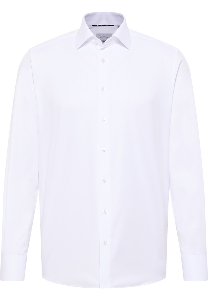 Eterna Modern Fit: long sleeve shirt - white (00)