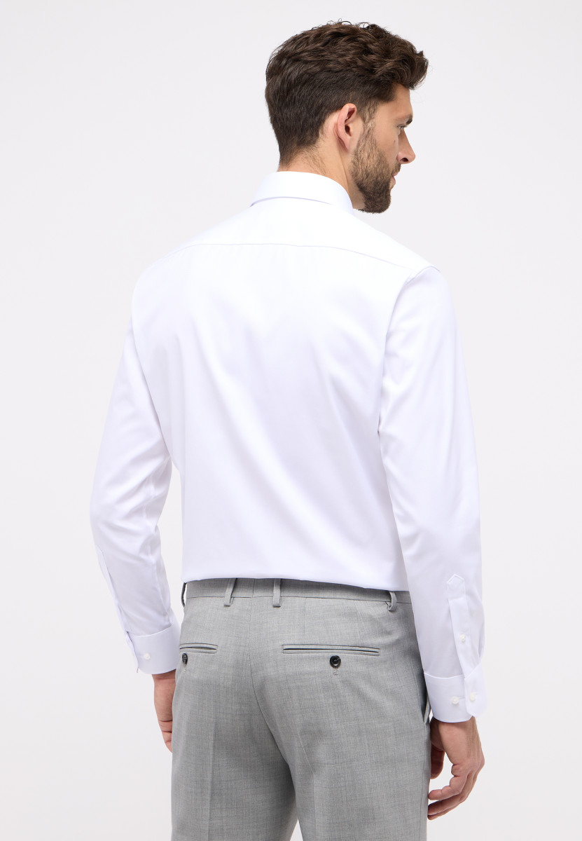 Eterna Modern Fit: long sleeve shirt - white (00)