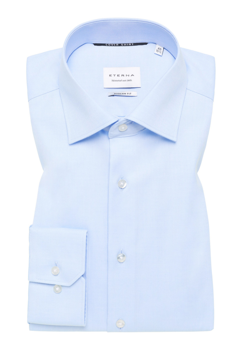 Eterna Modern Fit: long sleeve shirt - blue (10)