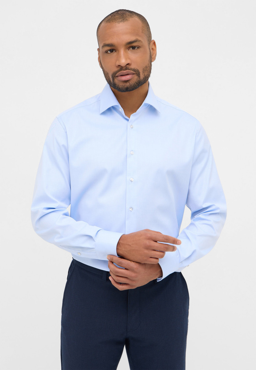 Eterna Modern Fit: long sleeve shirt - blue (10)