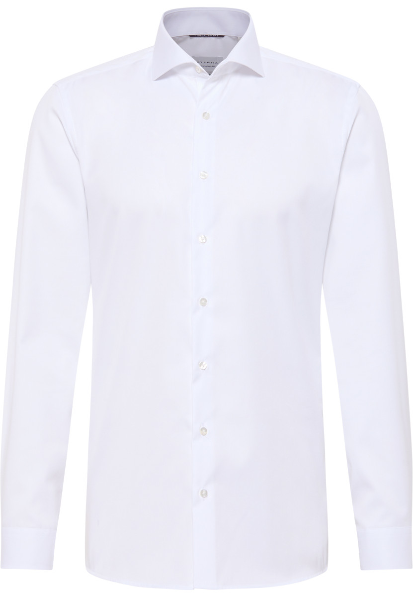 Eterna Slim Fit: long sleeve shirt  - white (00)