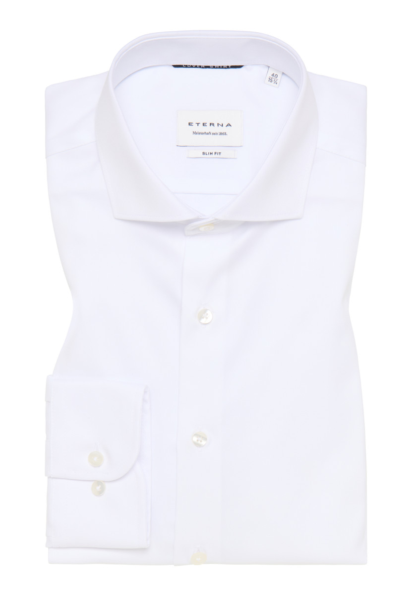 Eterna Slim Fit: long sleeve shirt  - white (00)