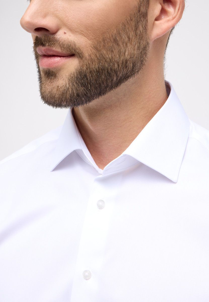 Eterna Modern Fit: long sleeve shirt - white (00)