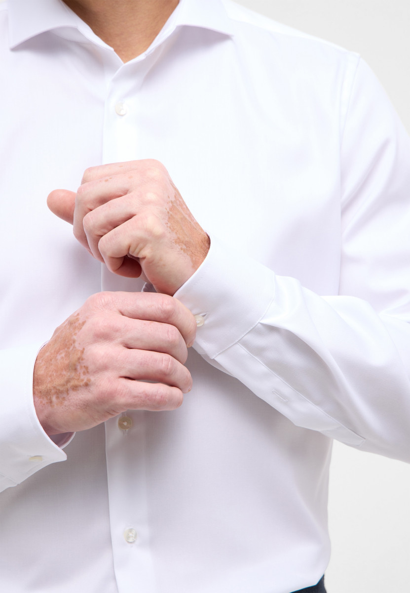 Eterna Slim Fit: long sleeve shirt  - white (00)