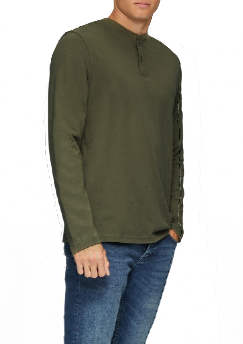 Q/S designed by Henley mit Knopfverschluss - grün (7967)