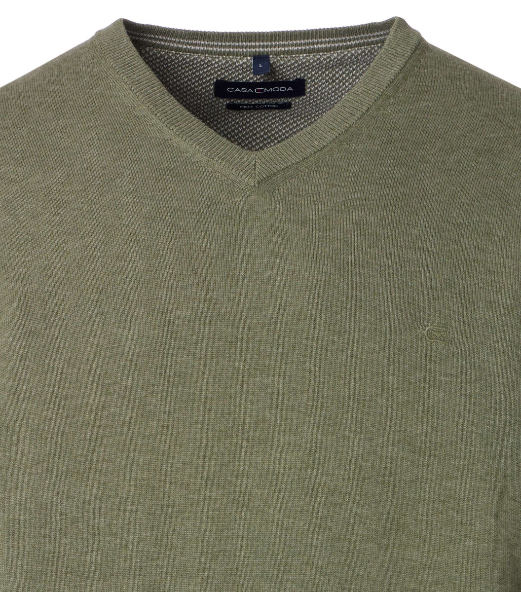 Casamoda V-neck jumper - green (335)