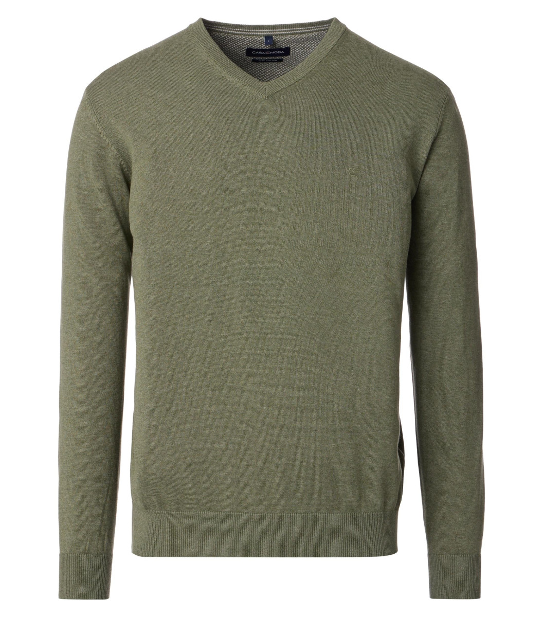 Casamoda V-neck jumper - green (335)