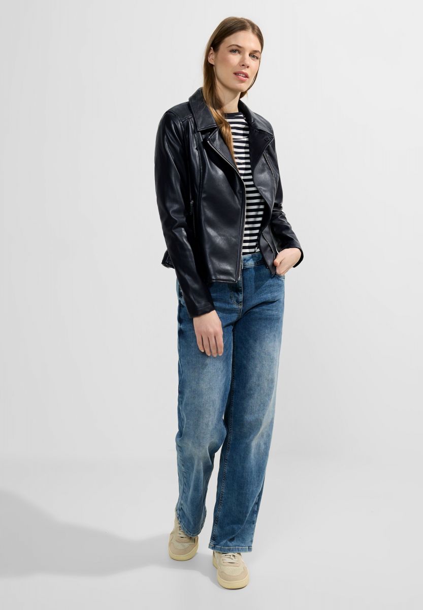 Cecil Lederjacke Cecil Bikerjacke Blau (15512) XS