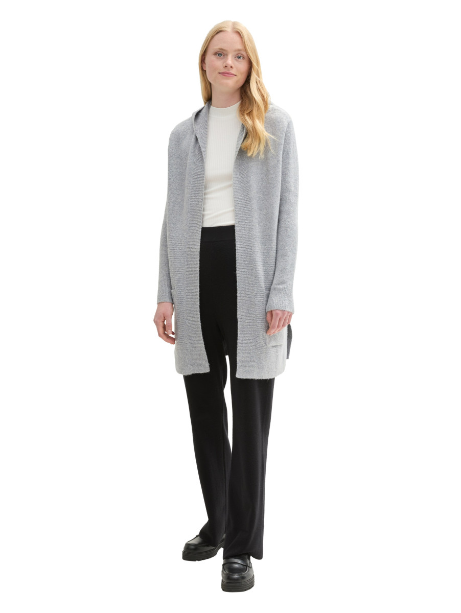Tom Tailor Denim Strick Cardigan mit Kapuze grau (10658) XS