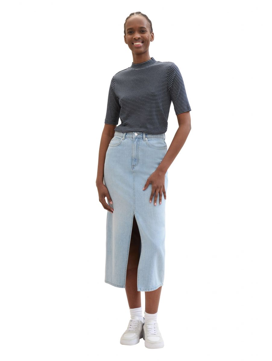 Tom Tailor Denim Jupe midi en jean bleu 10118 L