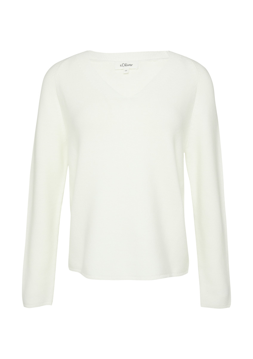 s.Oliver Red Label Strickpullover aus Baumwollmix - weiß (0210)