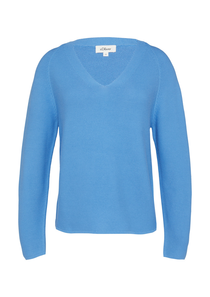s.Oliver Red Label Strickpullover aus Baumwollmix - blau (5513)