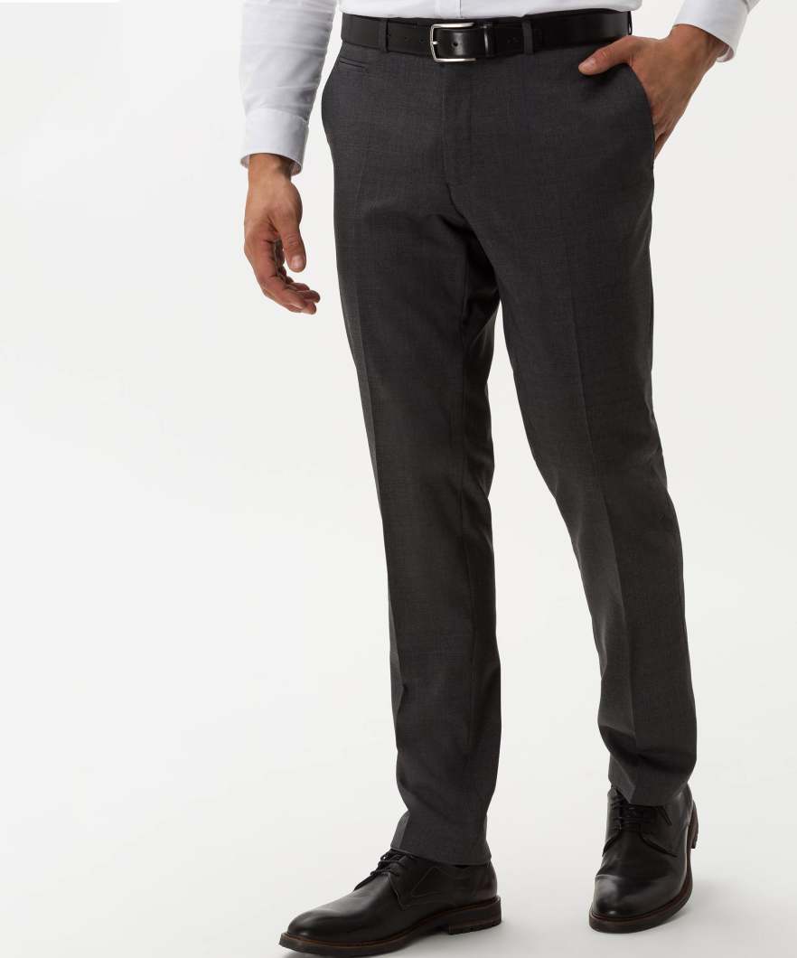 Brax Flat-panel trousers in light wool mix - gray (05)