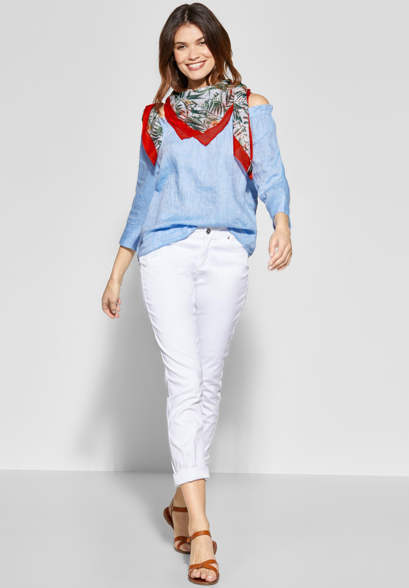 Street One Scarf with palm print - green/red/white (30000)