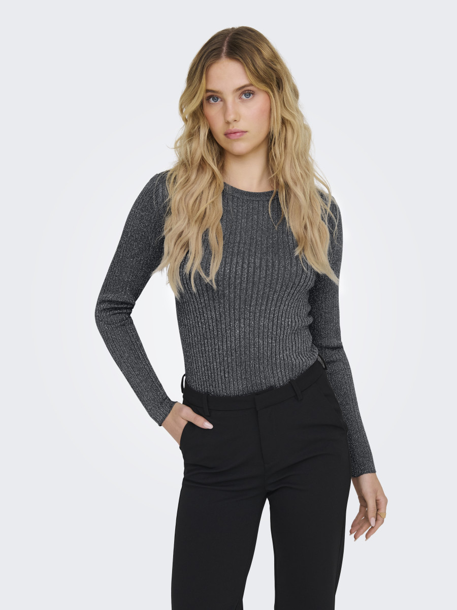 Jdy Glitzer Pullover Grau Damen Pullover Mit Sternenmuster JDY By