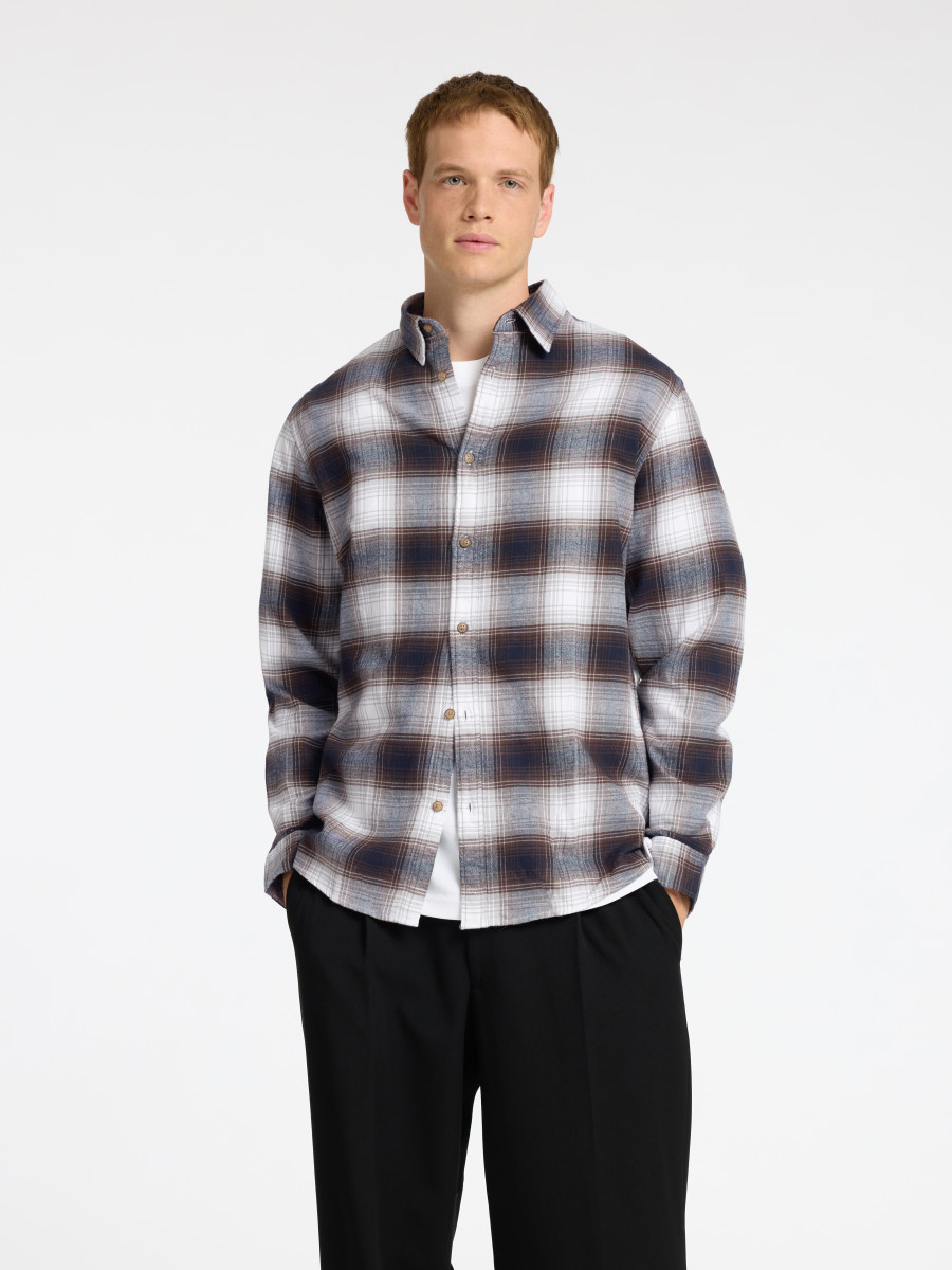 Selected Hemd - Slhslimowen - braun/weiß (178615009)