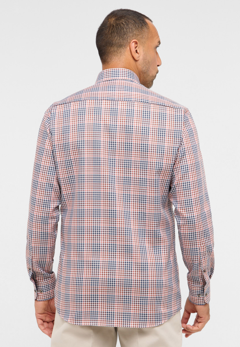 Eterna Modern Fit: Twillhemd - blau/orange (83)