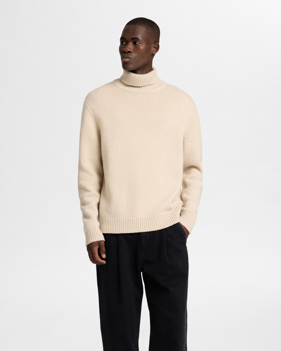 Selected Homme Turtleneck sweater Slhcody beige 184679 XL