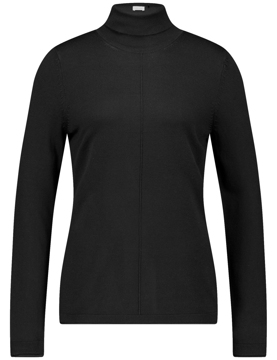 Gerry Weber Edition Turtleneck sweater with arm slits black
