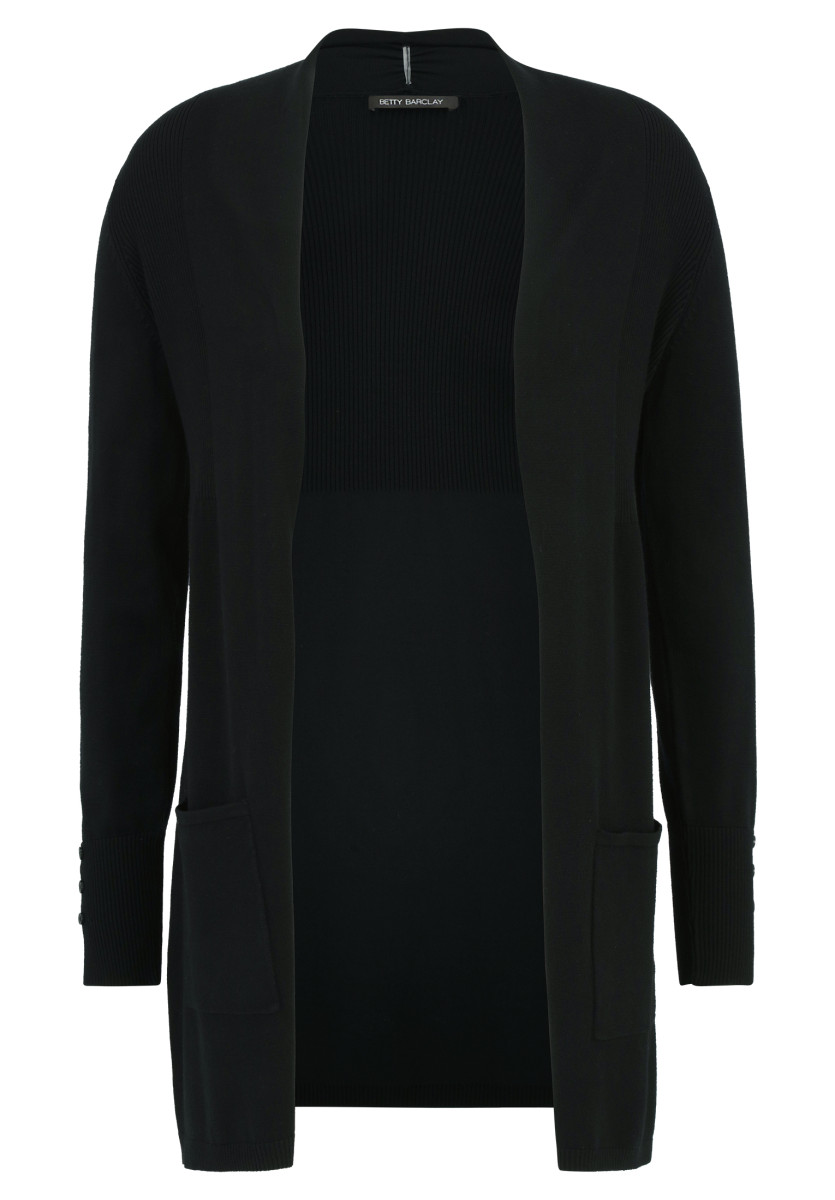 Longstrickjacke Damen Strickweste Ohne Ã¤ärmel Schwarz Stricken