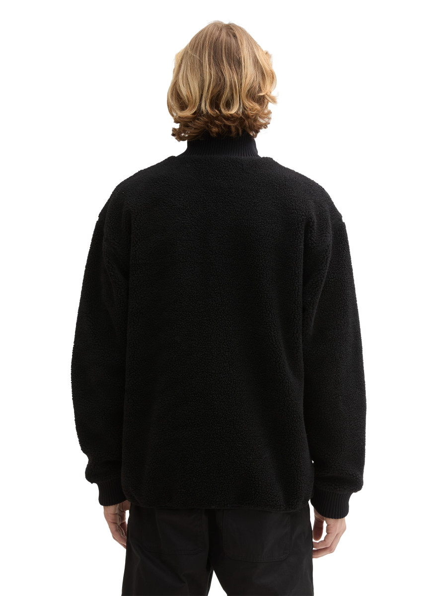 Tom Tailor Denim Teddy Jacke mit Stehkragen - schwarz (29999)