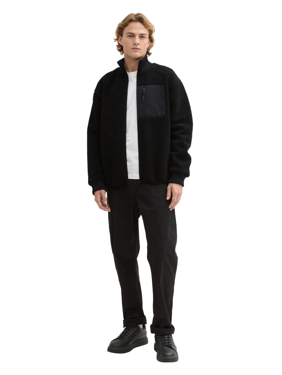 Tom Tailor Denim Teddy Jacke mit Stehkragen - schwarz (29999)