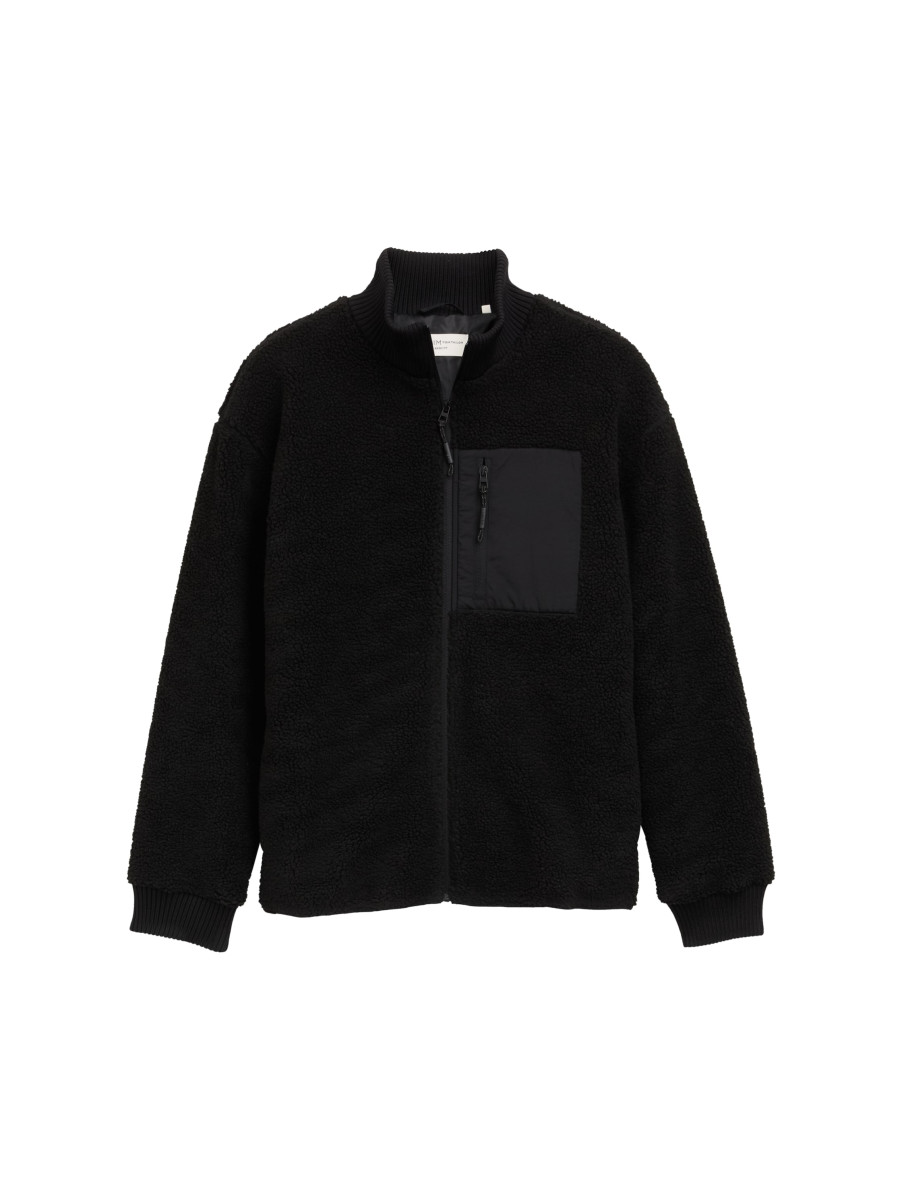 Tom Tailor Denim Teddy Jacke mit Stehkragen - schwarz (29999)