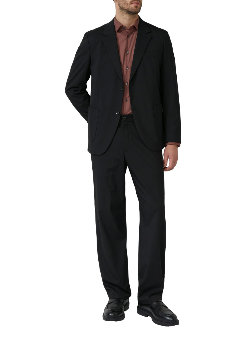 s.Oliver Black Label Tailored Fit: Baumwollstretch-Hemd mit Kentkragen - braun (3807)