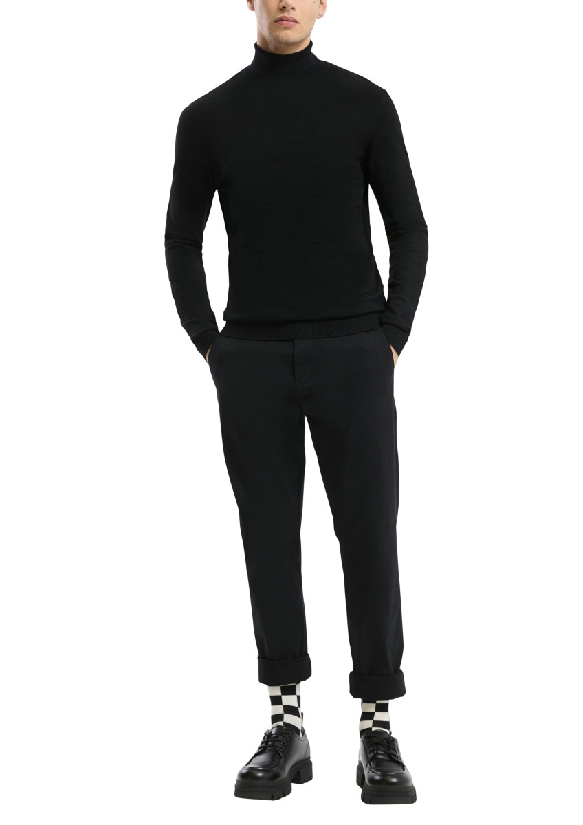 Q/S designed by Twillhose mit schmalem Bein - schwarz (9999)