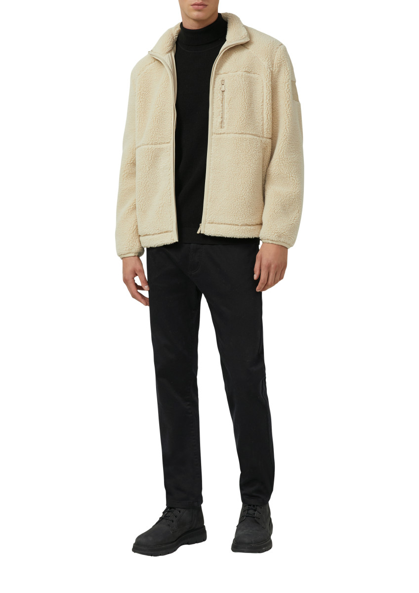 s.Oliver Red Label Gefütterte Jacke aus Teddy-Plüsch mit Paspel-Details - beige (0202)