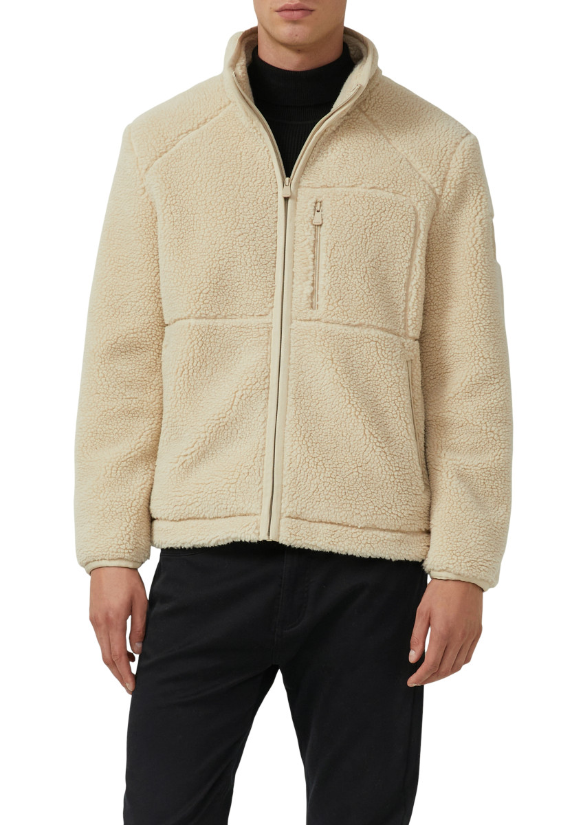 s.Oliver Red Label Gefütterte Jacke aus Teddy-Plüsch mit Paspel-Details - beige (0202)