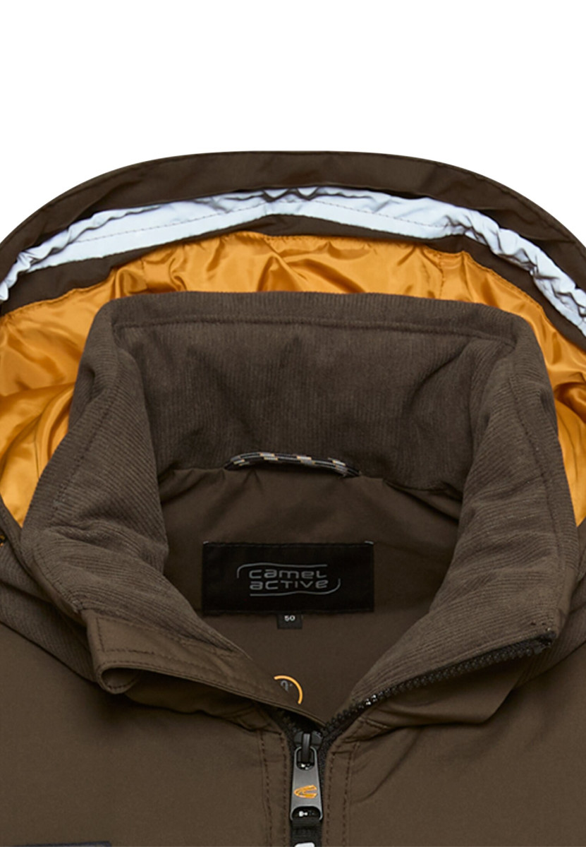 Camel active Blouson mit abnehmbarer Kapuze und elastischen Bündchen - braun (27)