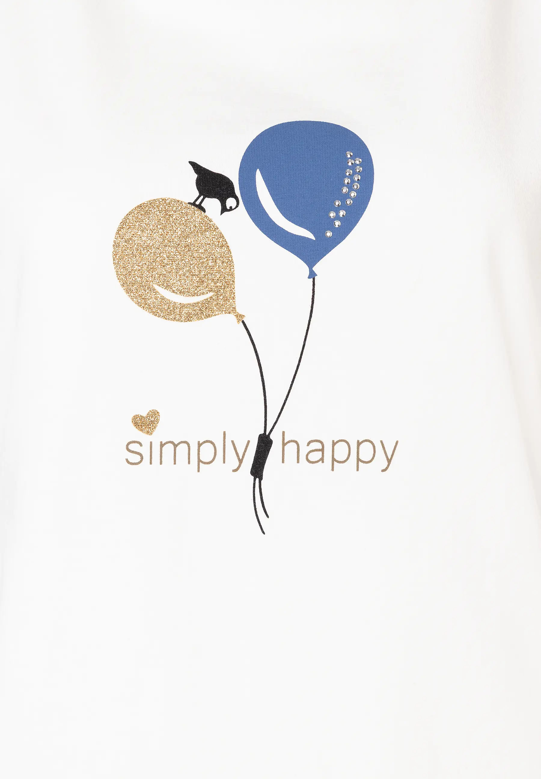 More & More T-Shirt mit Platzierungsdruck - beige/blau (0041)