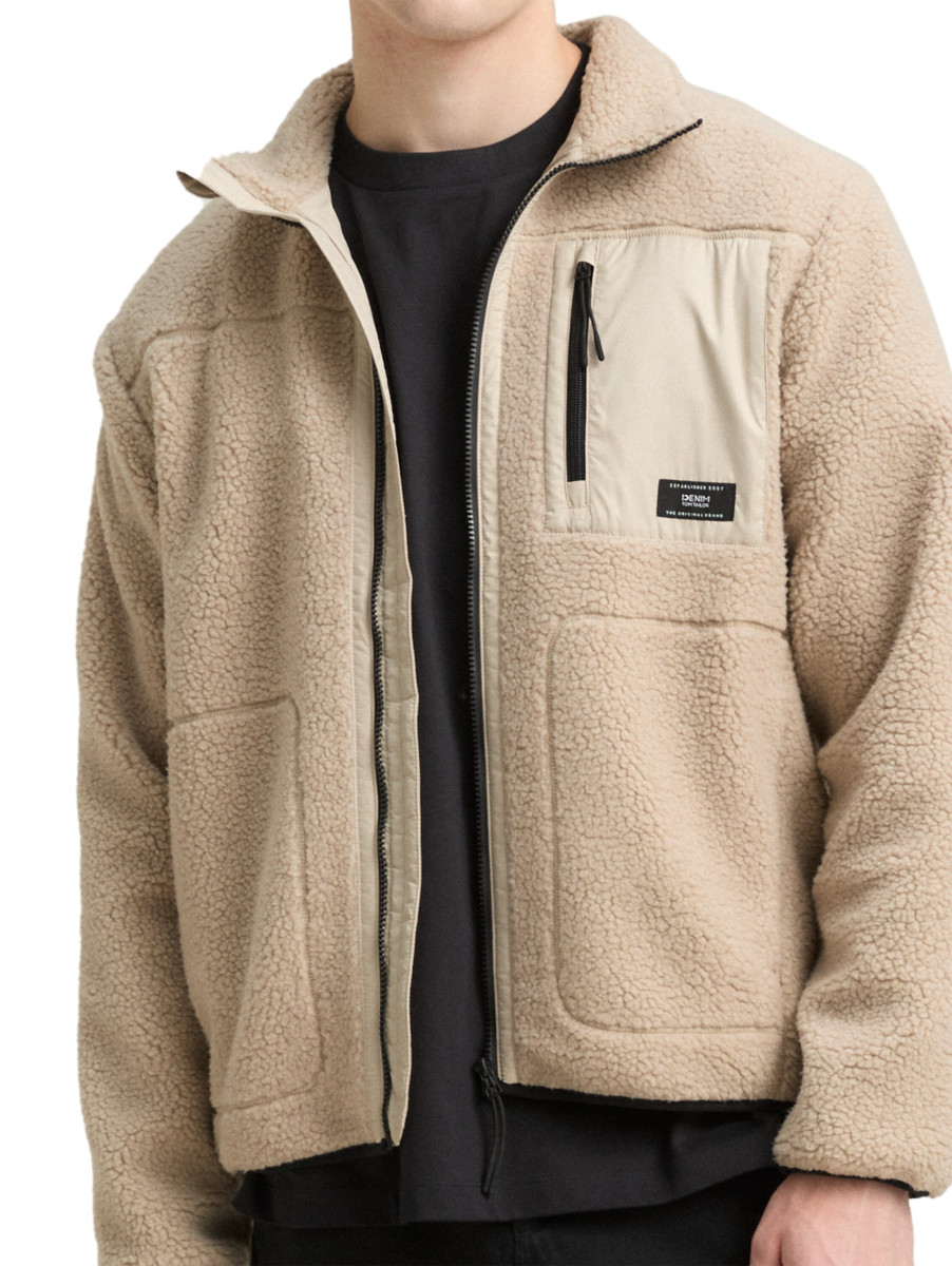 Tom Tailor Denim Teddyjacke mit Stehkragen - beige (11032)