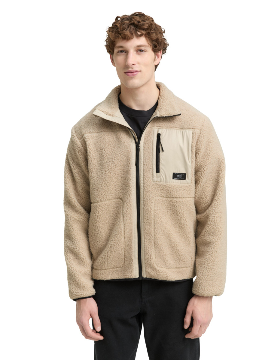 Tom Tailor Denim Teddyjacke mit Stehkragen - beige (11032)