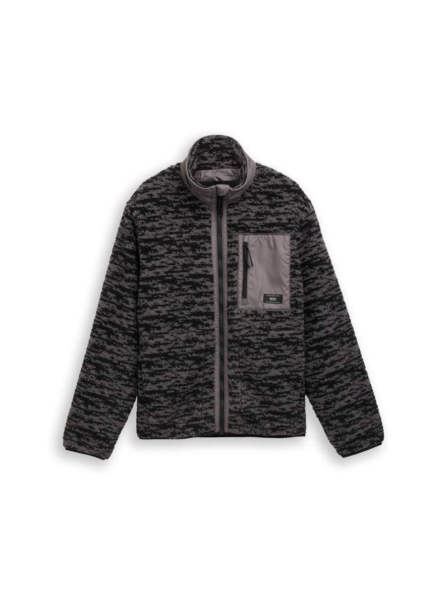 Tom Tailor Denim Teddyjacke mit Stehkragen - grau (39300)