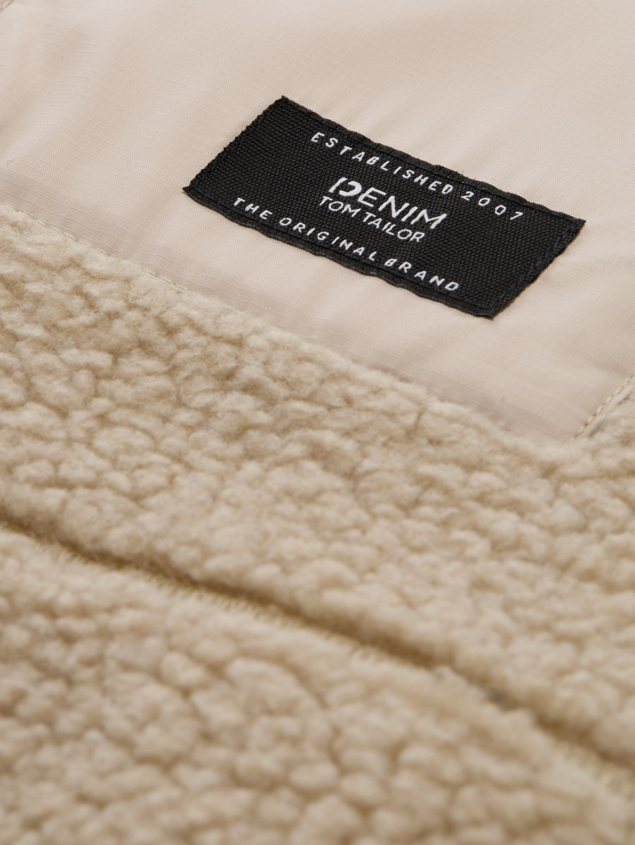 Tom Tailor Denim Teddyjacke mit Stehkragen - beige (11032)