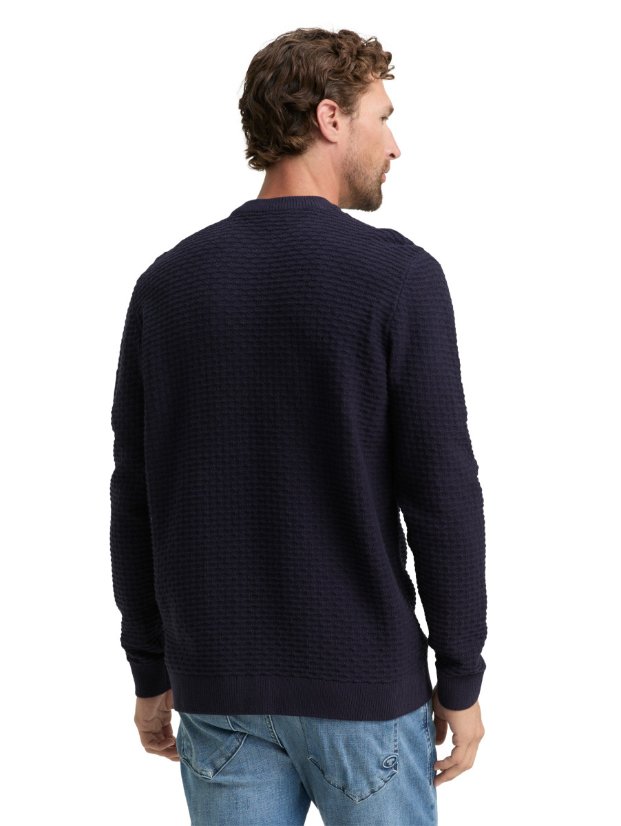 Tom Tailor Strickpullover mit Rundhalsausschnitt - blau (10668)