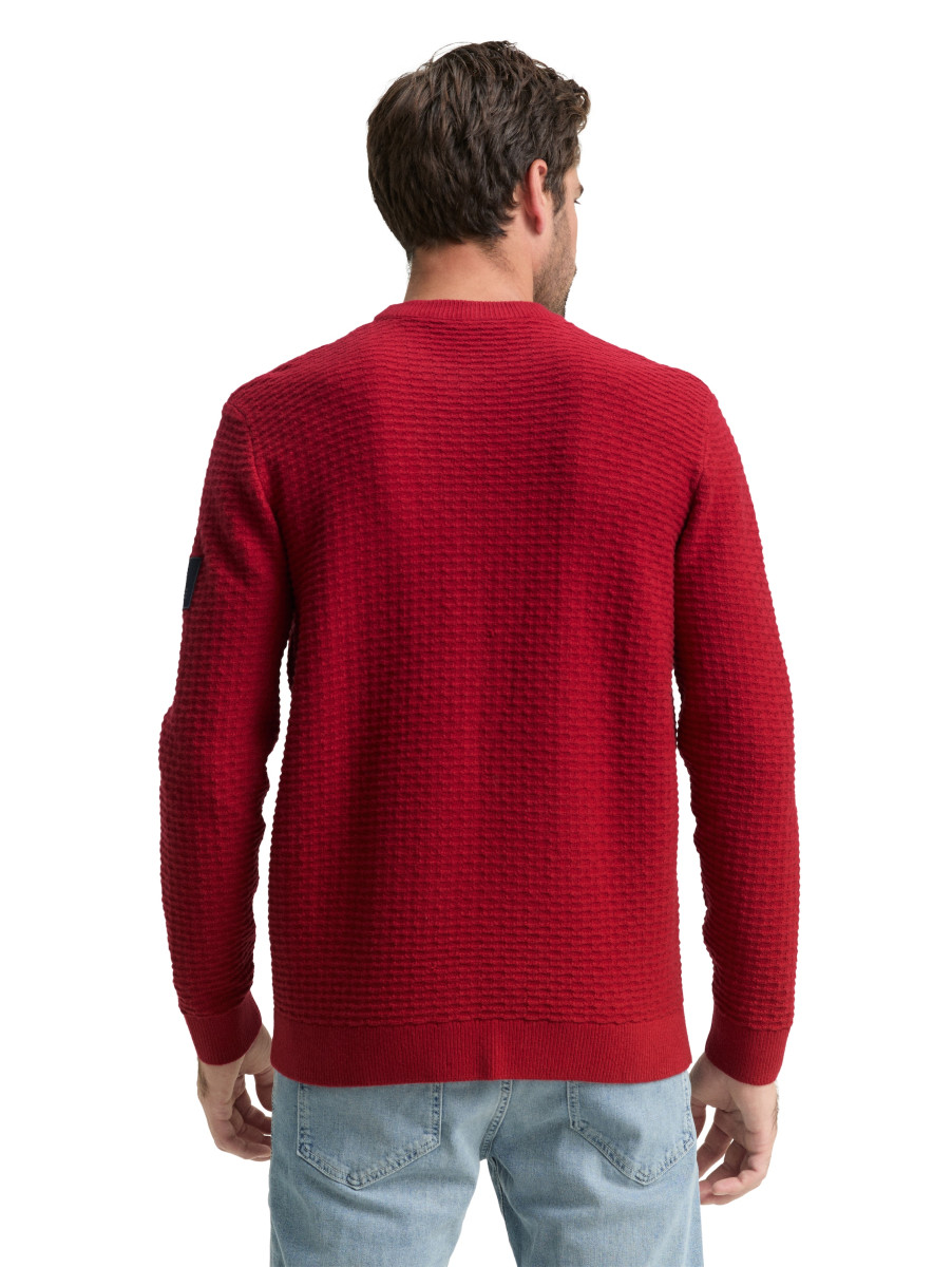 Tom Tailor Strickpullover mit Rundhalsausschnitt - rot (10814)