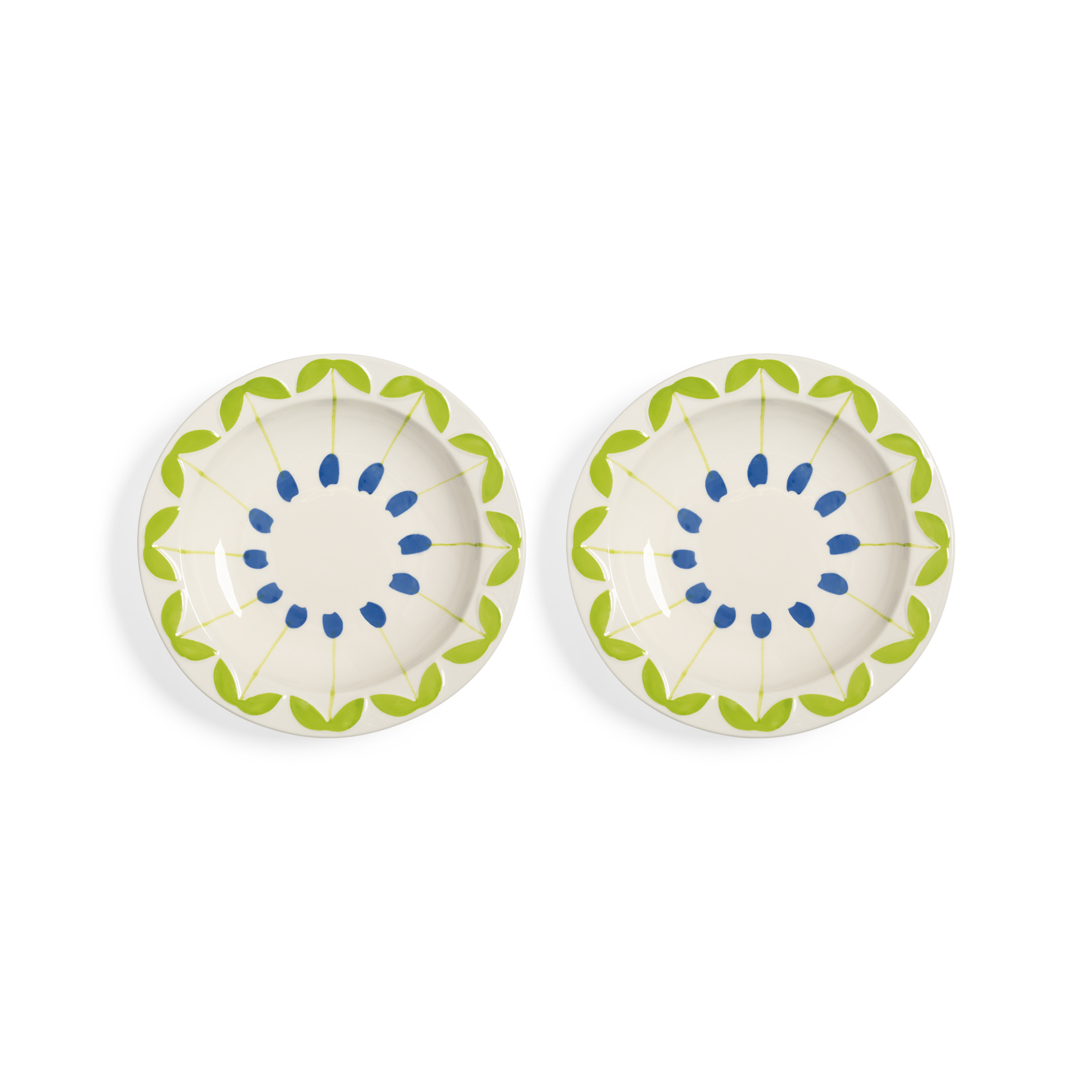 &Klevering Bowl Folk set of 2 - blue/green (blue)