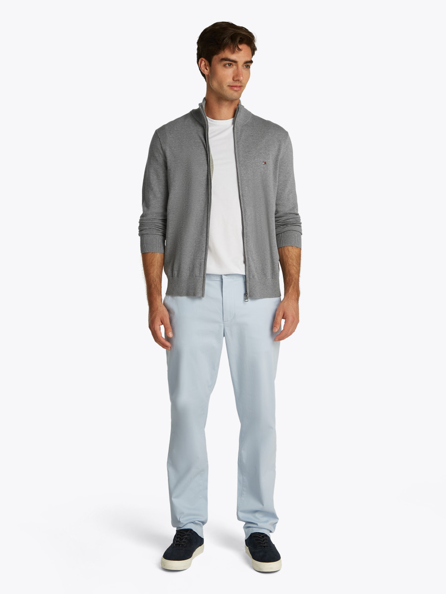 Tommy Hilfiger Reißverschluss-Pullover mit Mock Neck - grau (P91)