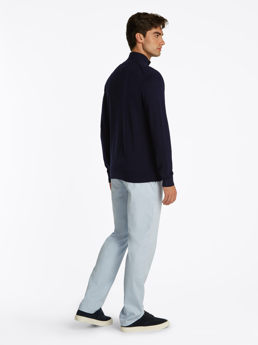 Tommy Hilfiger Reißverschluss-Pullover mit Mock Neck - blau (DW5)