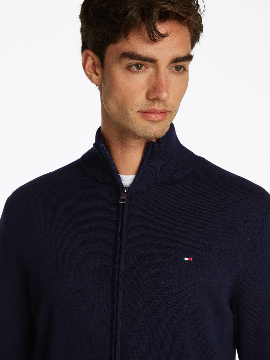 Tommy Hilfiger Reißverschluss-Pullover mit Mock Neck - blau (DW5)