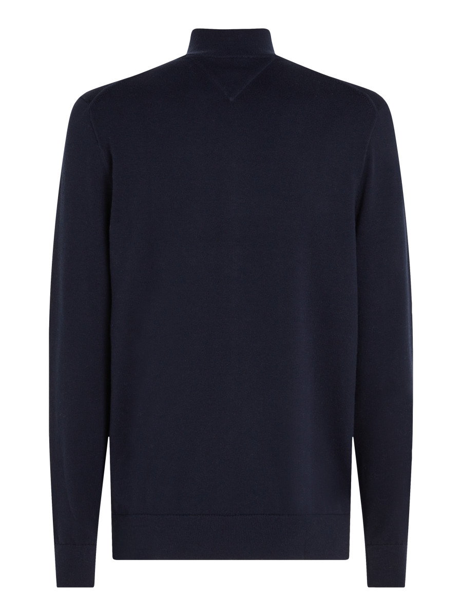 Tommy Hilfiger Reißverschluss-Pullover mit Mock Neck - blau (DW5)