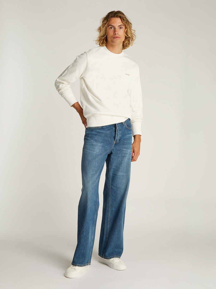 Calvin Klein Sweatshirt aus Baumwollfrottee mit Aufnäher - weiß (YAS)