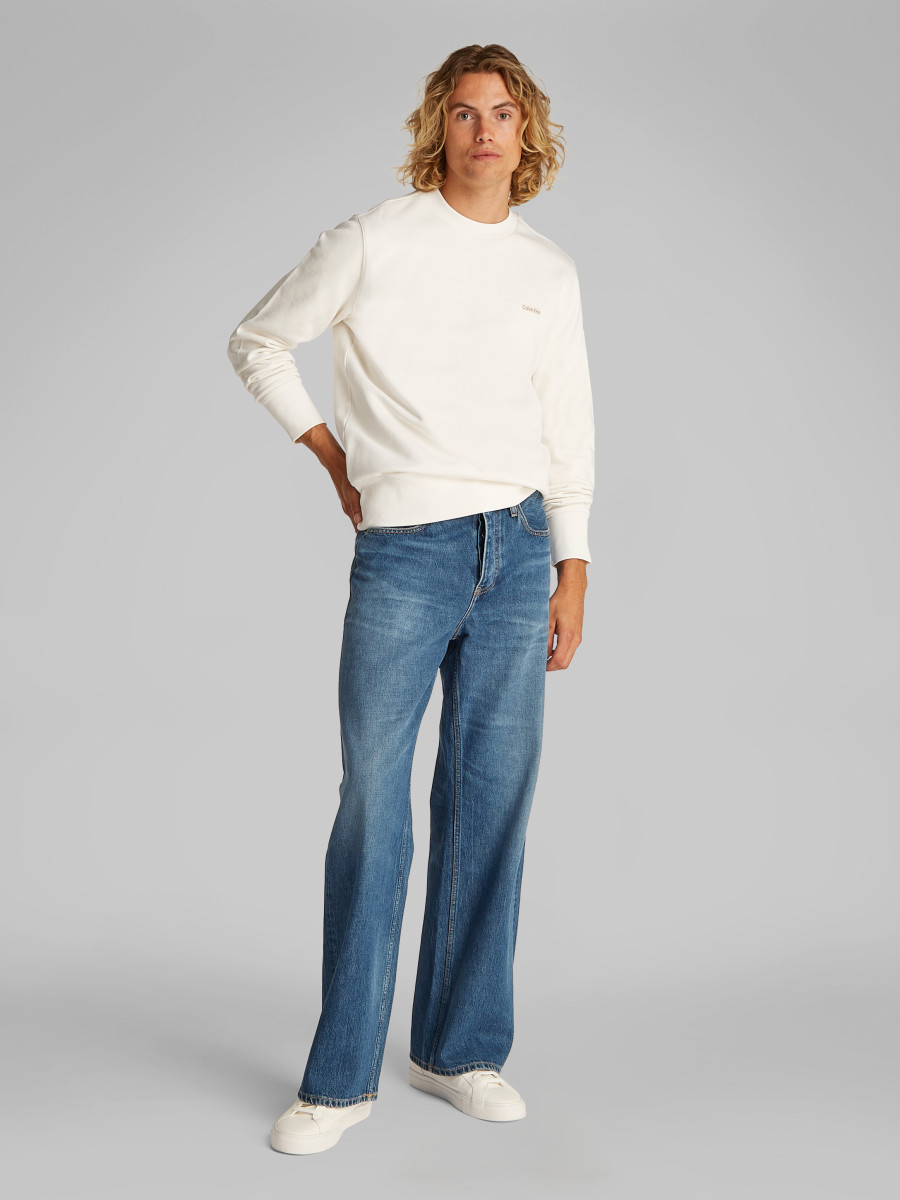 Calvin Klein Sweatshirt aus Baumwollfrottee mit Aufnäher - weiß (YAS)