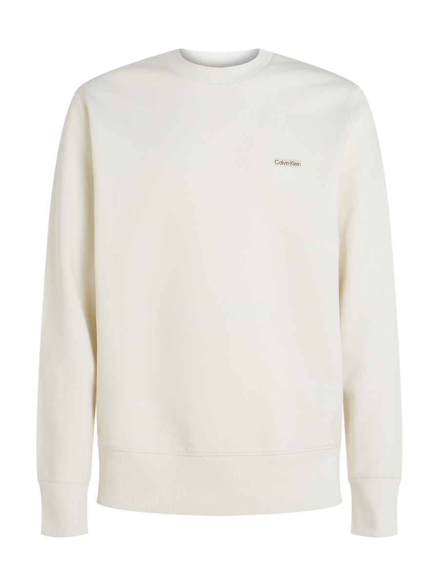 Calvin Klein Sweatshirt aus Baumwollfrottee mit Aufnäher - weiß (YAS)