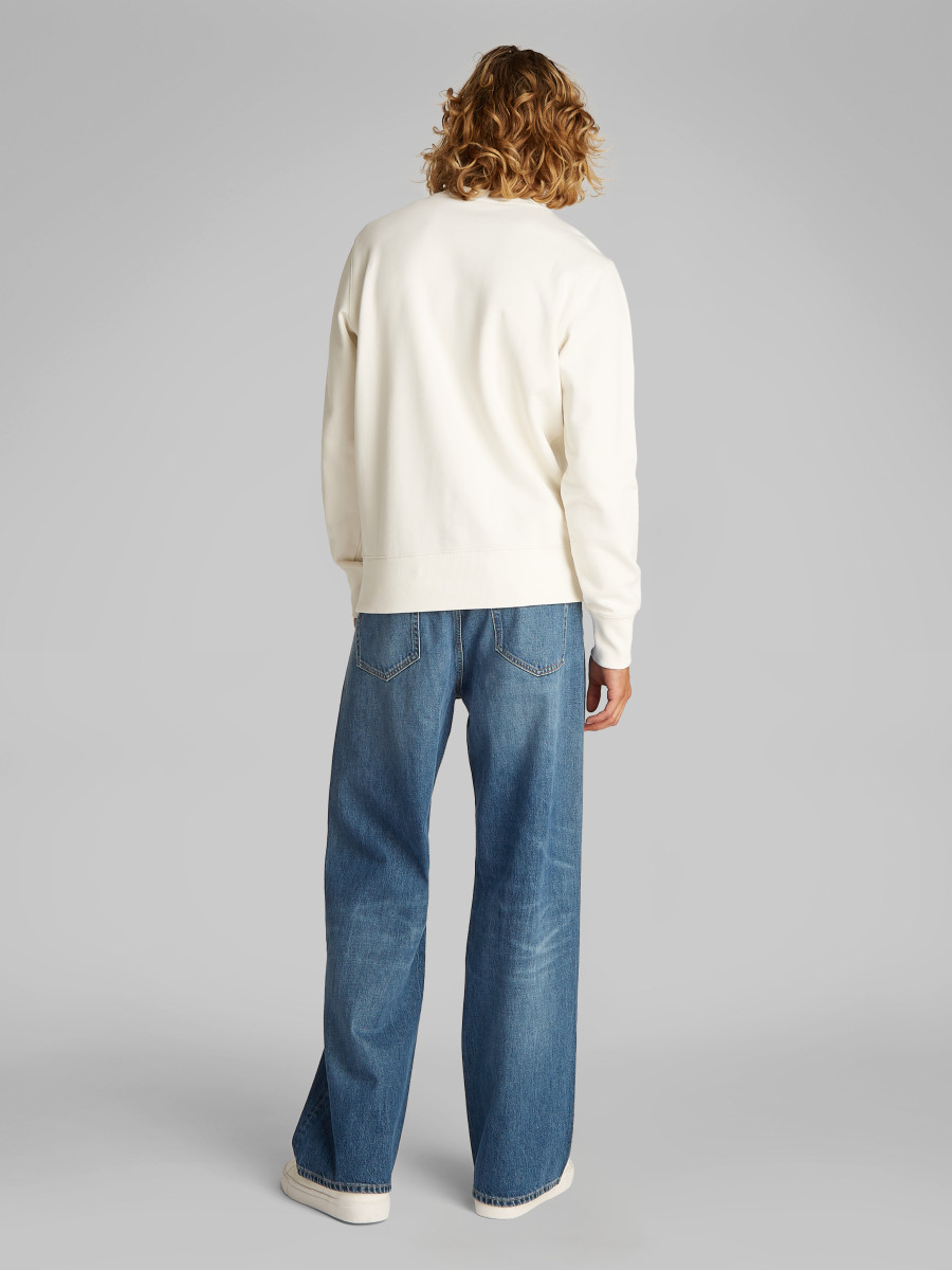 Calvin Klein Sweatshirt aus Baumwollfrottee mit Aufnäher - weiß (YAS)