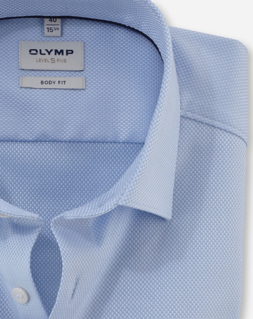 Olymp Body fit: Shirt - blue (11)