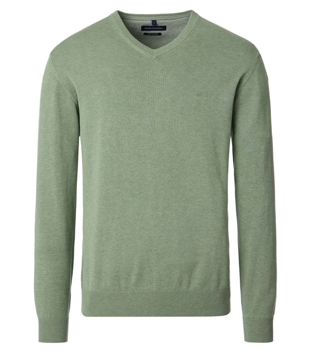Casamoda V-neck jumper - green (387)